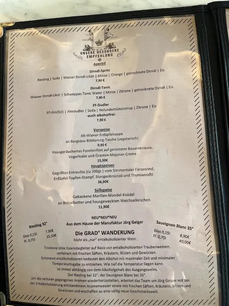 menu 1 of Restaurant Franz Ferdinand