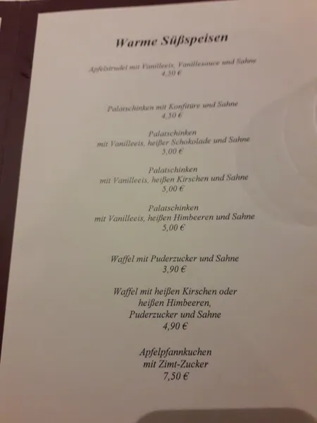menu 1 of Restaurant - Café Klosterhof