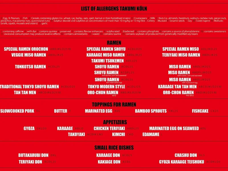 menu 0 of Takumi - Japanisches Ramen Restaurant
