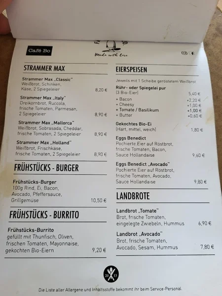 menu 0 of Café Bo Zollstock