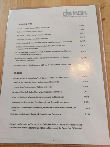 menu 1 of Café Bo Zollstock