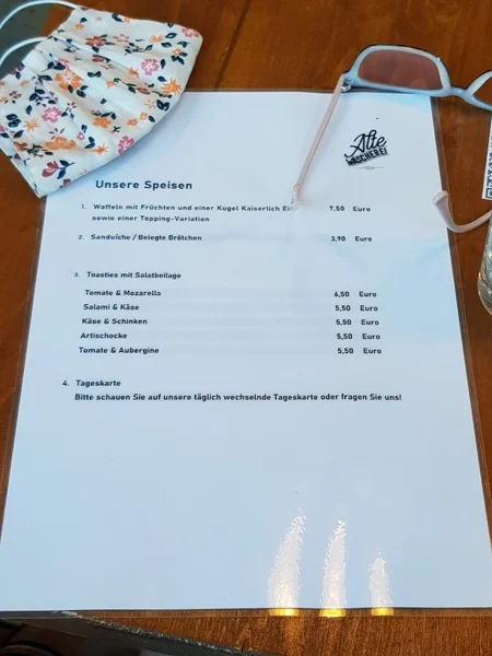 menu 0 of Alte Wäscherei