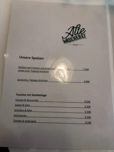 menu 1 of Alte Wäscherei