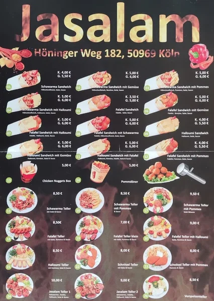 menu 2 of JaSalam Imbiss - Schawarma - Falafel