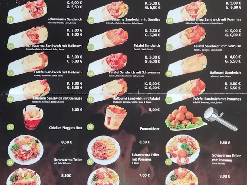 menu 2 of JaSalam Imbiss - Schawarma - Falafel