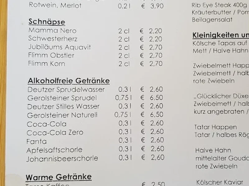 menu 1 of Deutzer Brauhaus