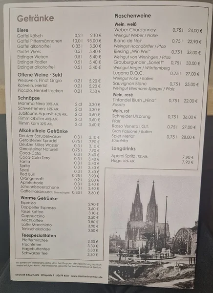 menu 2 of Deutzer Brauhaus
