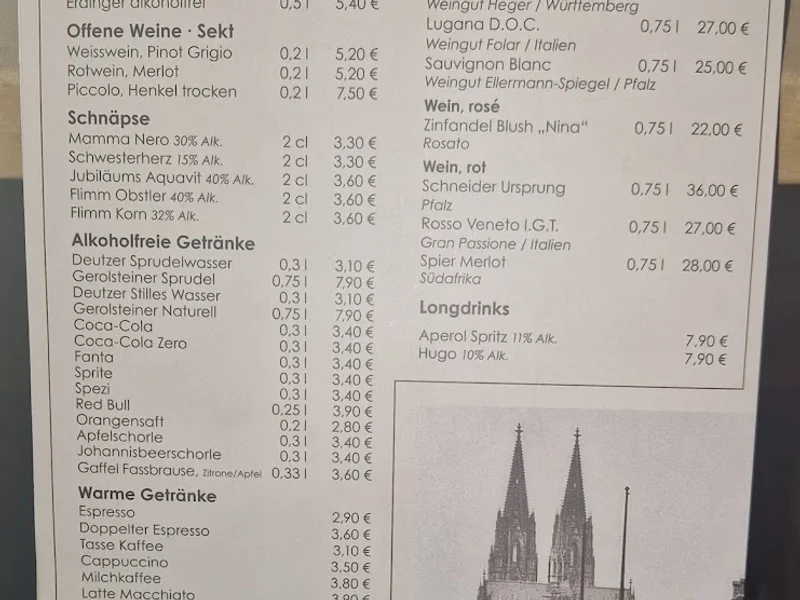 menu 2 of Deutzer Brauhaus