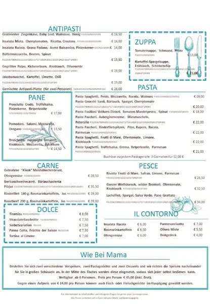 menu 0 of Grissini Restaurant & Terrasse
