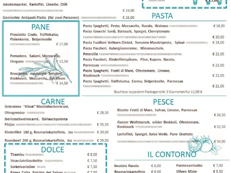 menu 0 of Grissini Restaurant & Terrasse