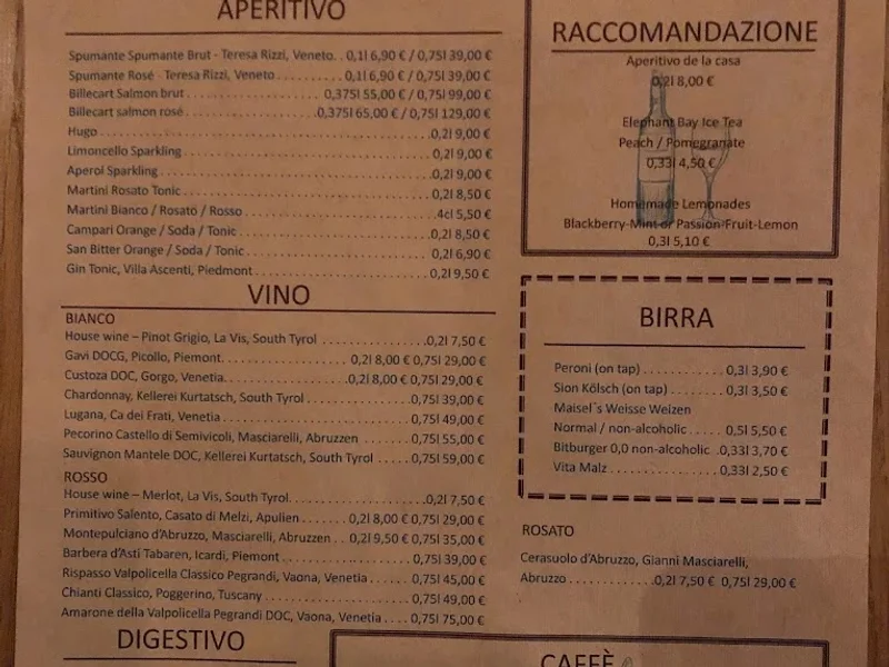 menu 1 of Grissini Restaurant & Terrasse