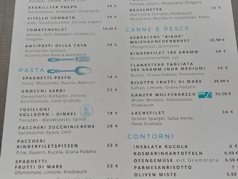 menu 2 of Grissini Restaurant & Terrasse