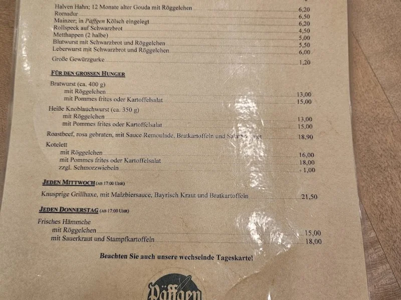 menu 1 of Haus Zeyen