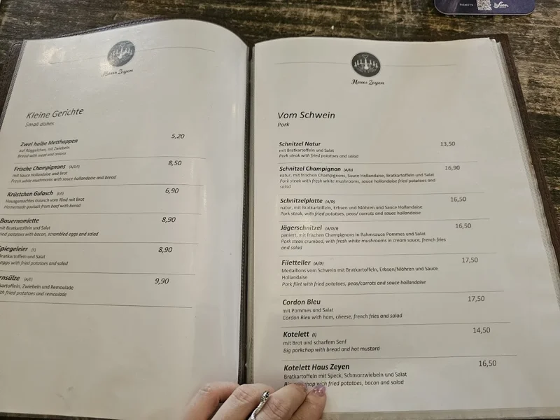 menu 2 of Haus Zeyen