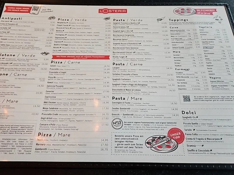 menu 0 of L'Osteria Köln Deutz