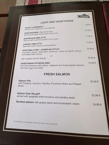 menu 0 of Liebighof