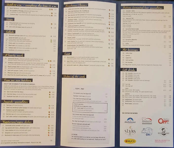 menu 0 of Weisses Bräuhaus im Tal