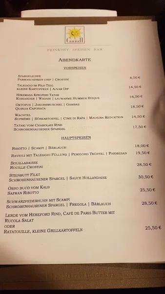 menu 1 of Gandl Feinkost Speisen Bar