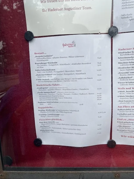 menu 0 of Haderner Augustiner