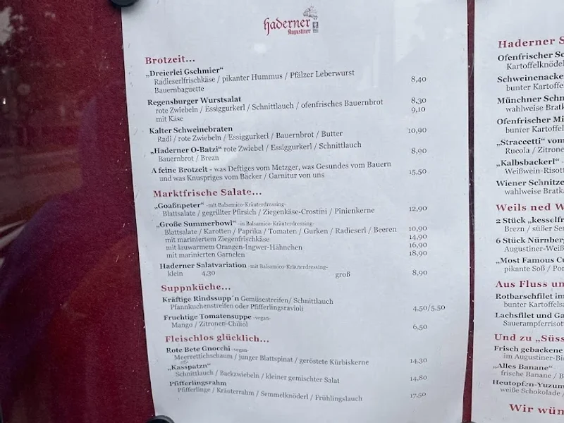 menu 0 of Haderner Augustiner