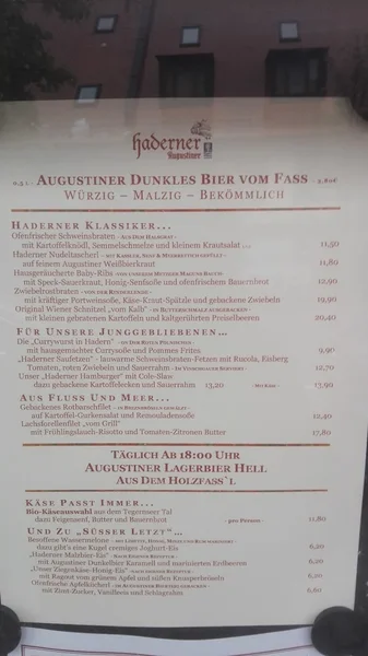 menu 2 of Haderner Augustiner