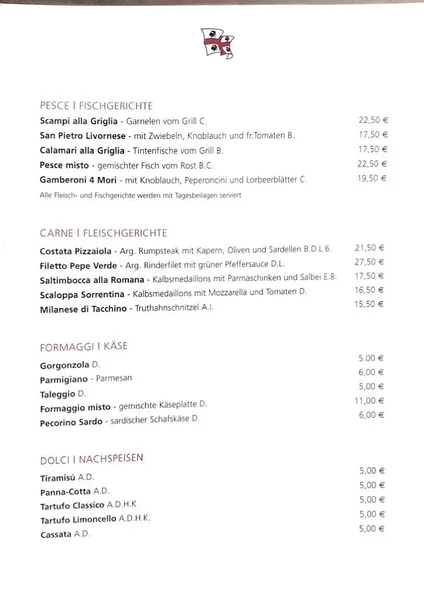 menu 1 of Trattoria Quattro Mori