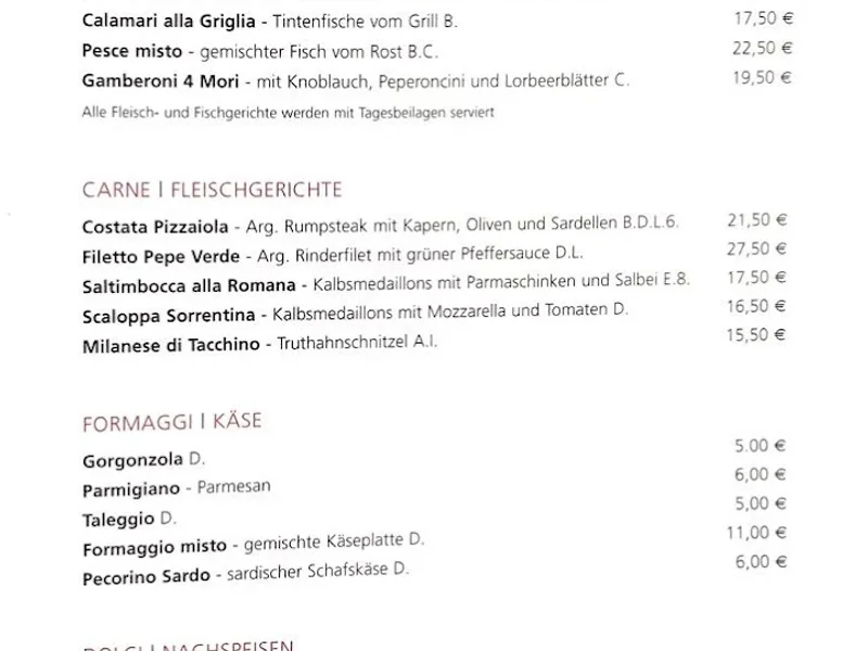 menu 1 of Trattoria Quattro Mori