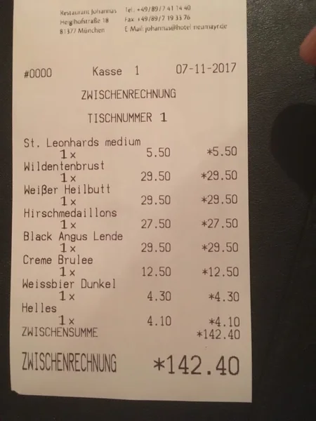 menu 1 of Restaurant Johannas