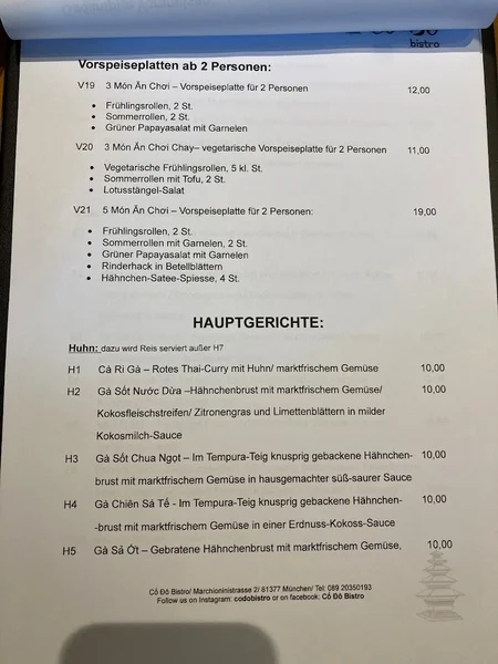 menu 0 of Cố Đô Bistro