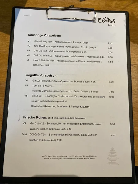 menu 1 of Cố Đô Bistro