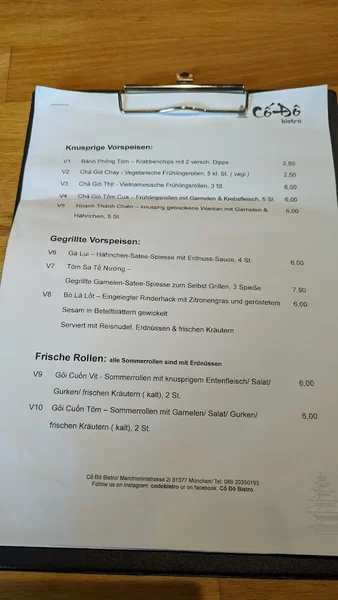 menu 2 of Cố Đô Bistro