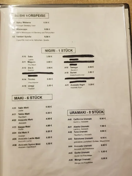 menu 0 of Huna Asia Food