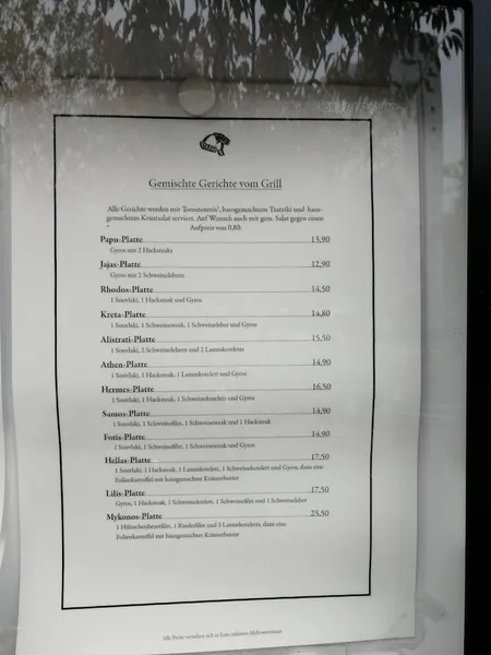 menu 0 of Restaurant Hermes