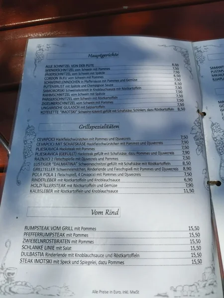 menu 1 of Gasthaus zum Maibaum