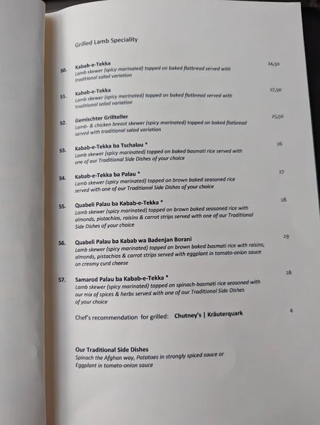 menu 1 of Chopan Schwabing