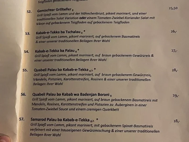 menu 2 of Chopan Schwabing