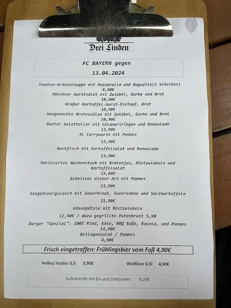 menu 0 of Drei Linden Schwabing-Freimann