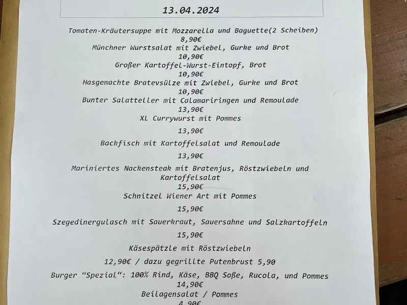 menu 0 of Drei Linden Schwabing-Freimann