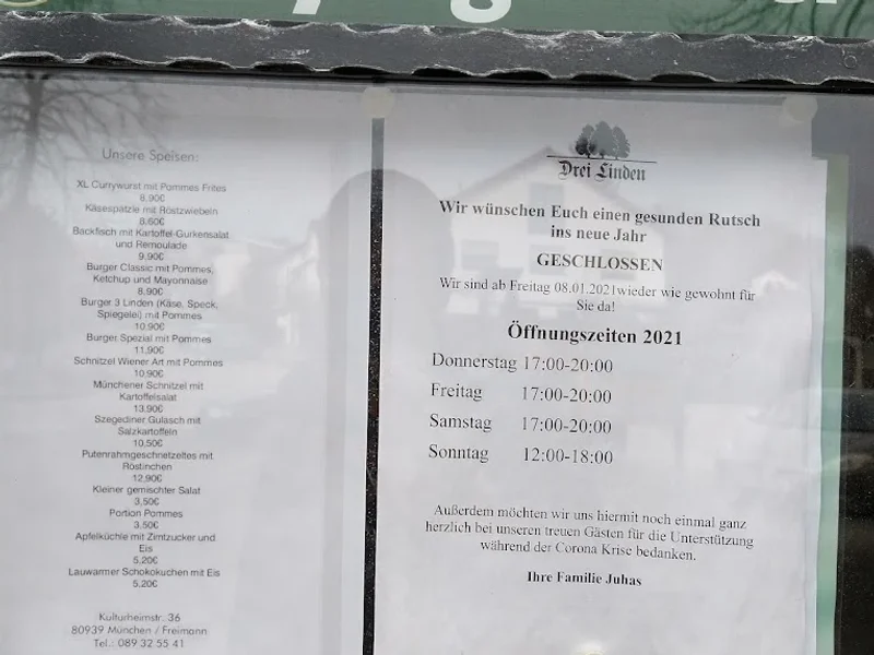 menu 1 of Drei Linden Schwabing-Freimann