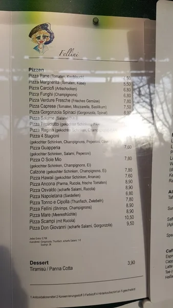 menu 1 of Pizzeria Fellini