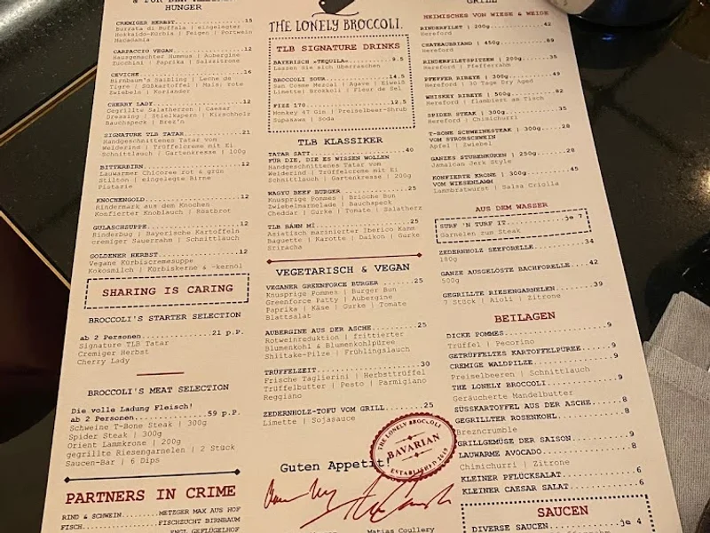 menu 0 of The Lonely Broccoli & Terrasse