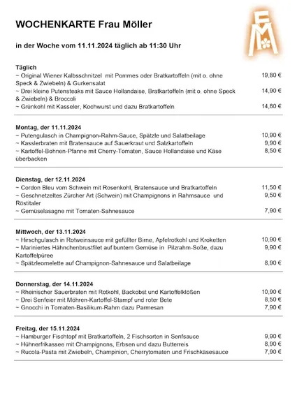 menu 1 of Frau Möller