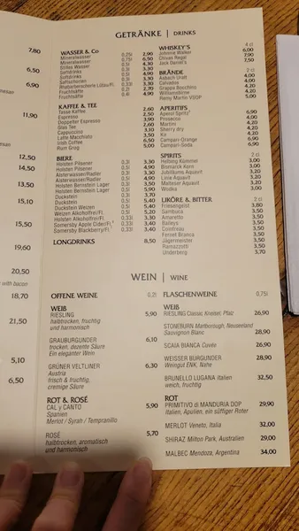 menu 0 of Schifferbörse Restaurant