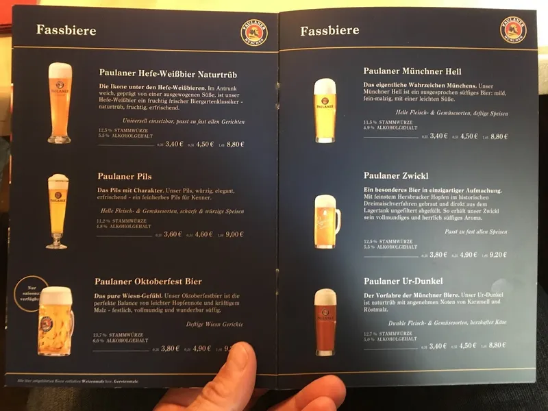 menu 2 of Paulaner Wirtshaus im Europäischen Hof