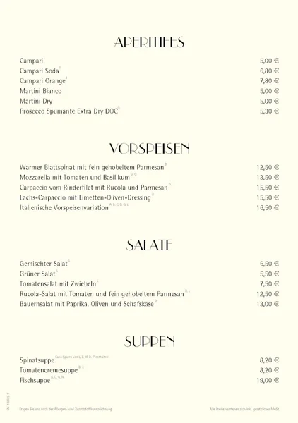 menu 1 of Speisemeisterei La Trattoria