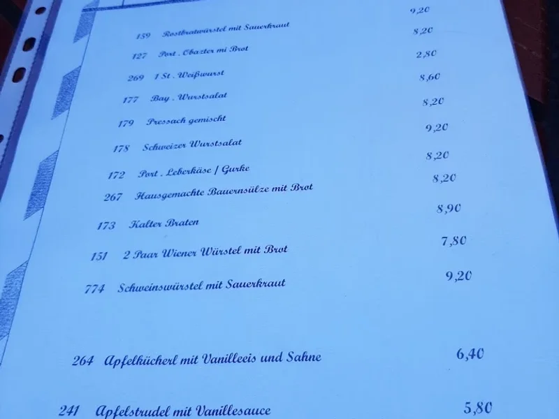 menu 1 of Gasthof Zum Alten Wirt von Obermenzing