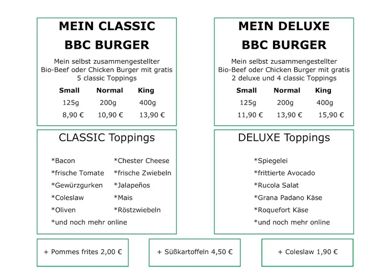 menu 1 of Better Burger Company
