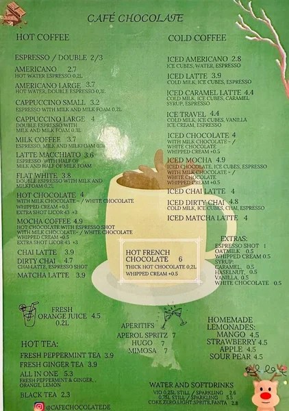 menu 1 of Café Chocolate