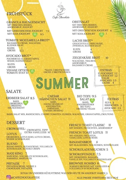 menu 2 of Café Chocolate