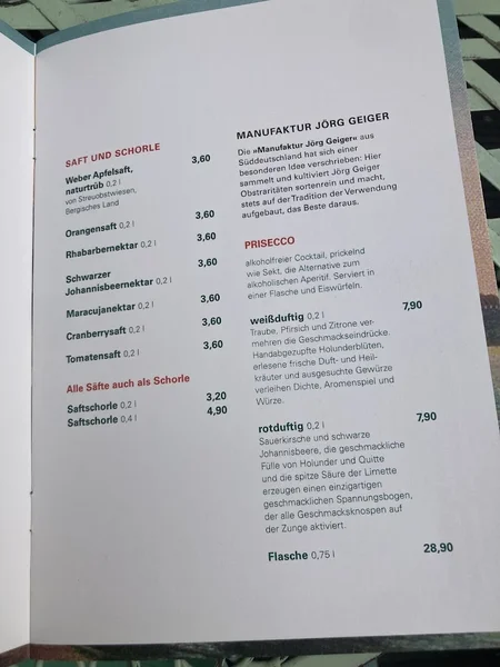 menu 0 of Café Sehnsucht